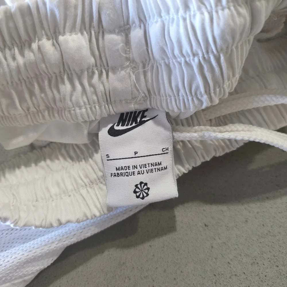 Nike Kids White Mesh Panel‎ Track Pants Joggers Woven Drawstring S 0720